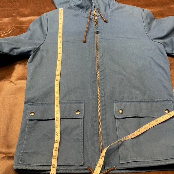 Trovata Womens Gully Coat Hooded Blue Medium 100% Cotton Pockets‎ Spring Classic - Picture 14 of 14
